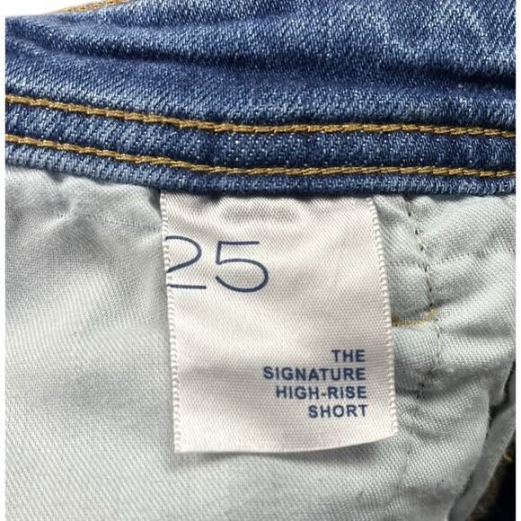 Anthropologie Pilcro The Signature High Rise Denim Shorts Roll Cuff Size 25 - Picture 8 of 8